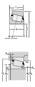 TIMKEN 圓錐滾子公制0000系列32944/32944樣本圖紙